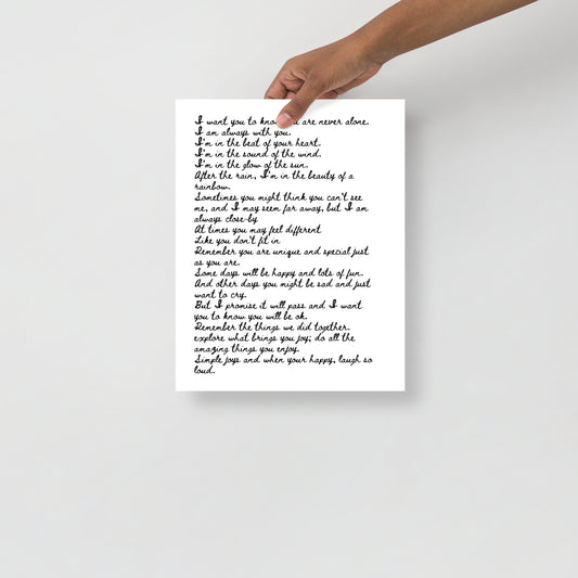 i want you to know- fancy font -manifest Poster